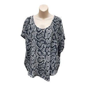 Joie 100% Silk Joann Oversized Sleeveless Top Gray Black Caviar Size L Flowy